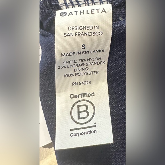 Athleta Scoop Bikini Top Size Small Best for A-C Cups. Navy Blue. - Picture 10 of 15